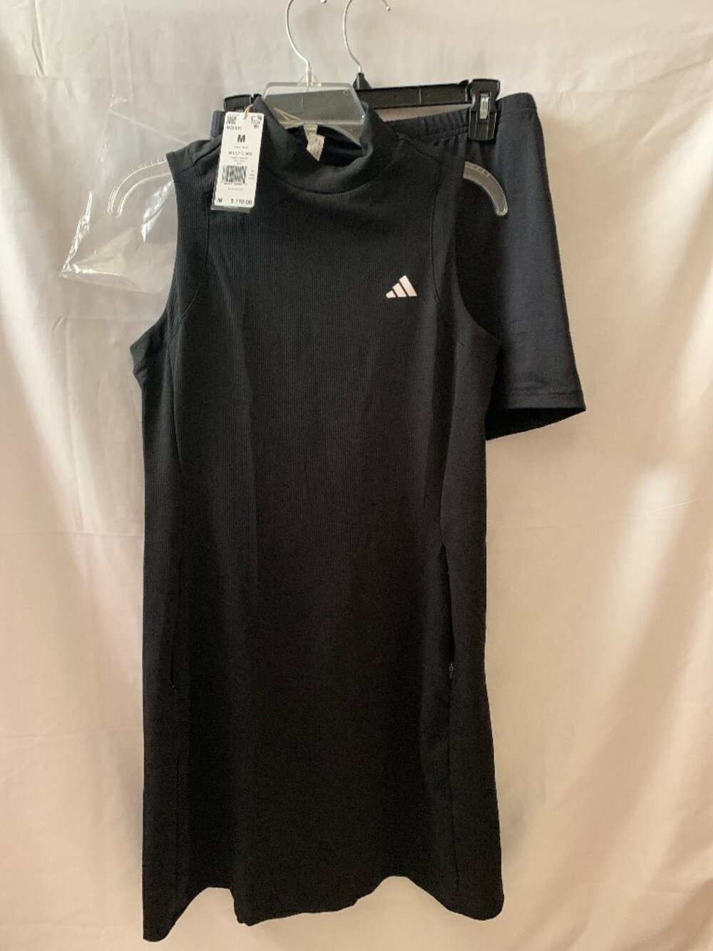 ADIDAS Ultimate365 Rib Knit Golf Mini Dress in Black Sz MEDIUM